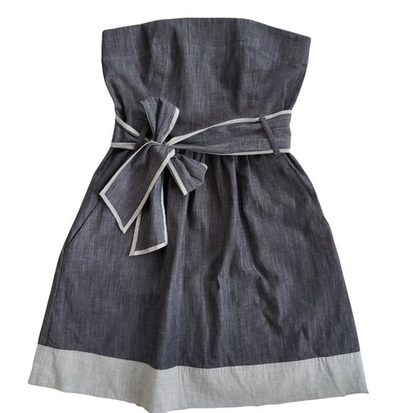 Theory Dresses & Skirts - Theory Chambray Yazia Africa Strapless Dress with Removable Belt